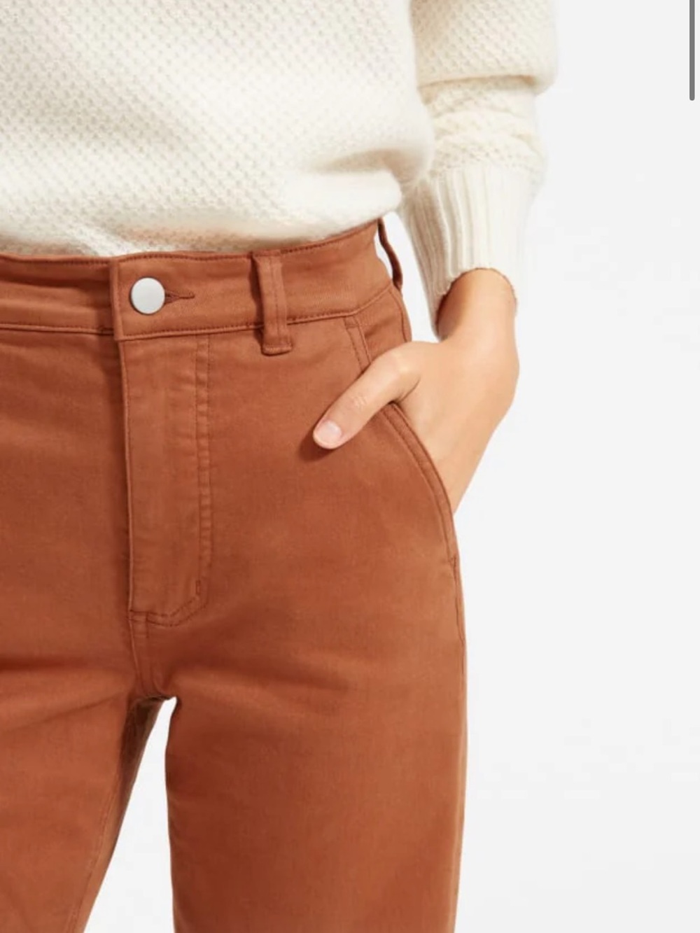 Everlane High-Rise Ankle Jeans in Copper Brown